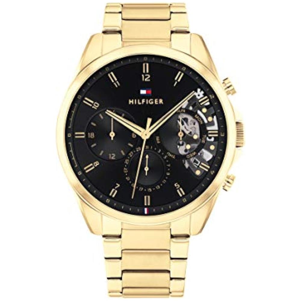 Orologio Analogico Multifunzione Al Quarzo Da Uomo Con Cinturino In Acciaio Inossidabile Dorato - 1710447 - Foto 2