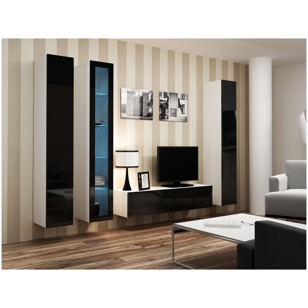 Tavolo Per Televisione Rtv Vigo140 B /c Bianco Nero 140 X 30 X 40 Cm - Foto 6