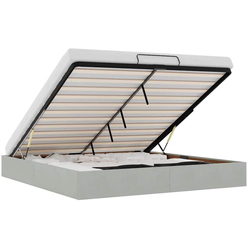 Struttura Letto Pouf senza Materasso 180x200 cm in Velluto - Foto 1