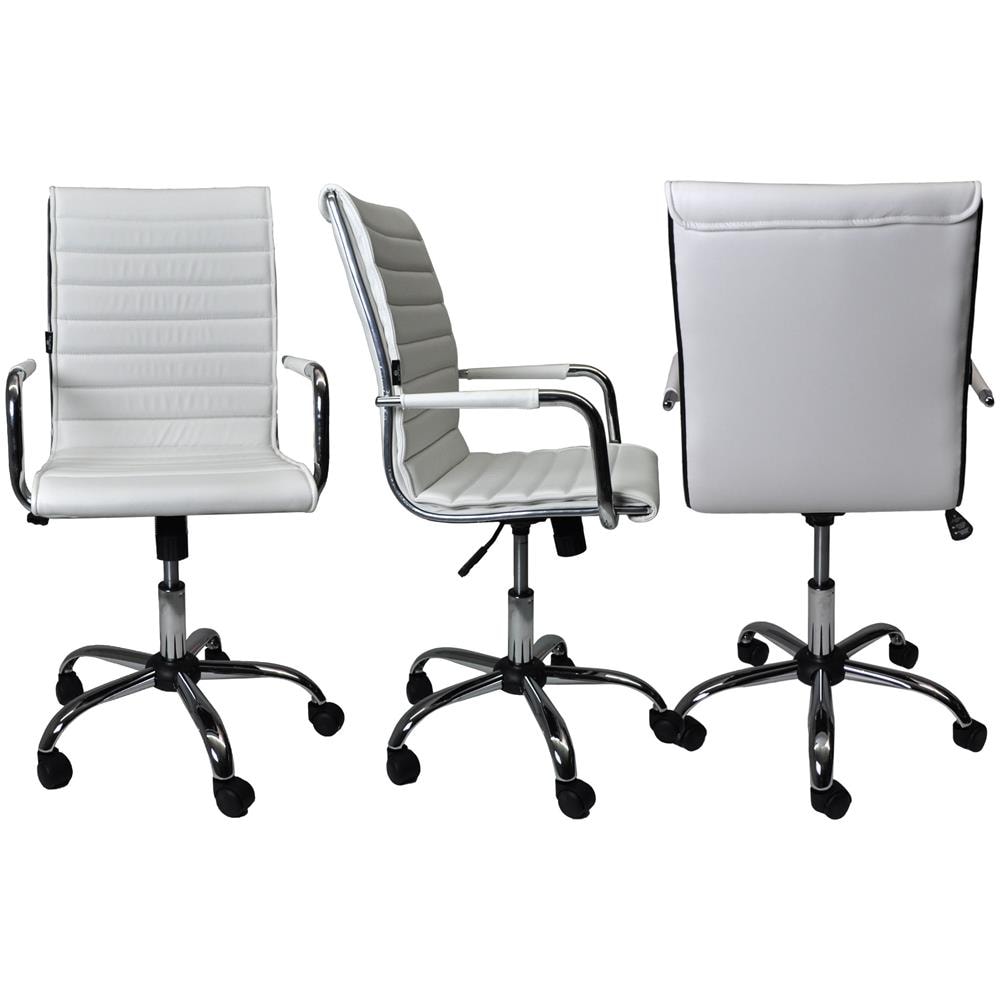 Sedia Ufficio Asti in Ecopelle Bianco - Foto 6