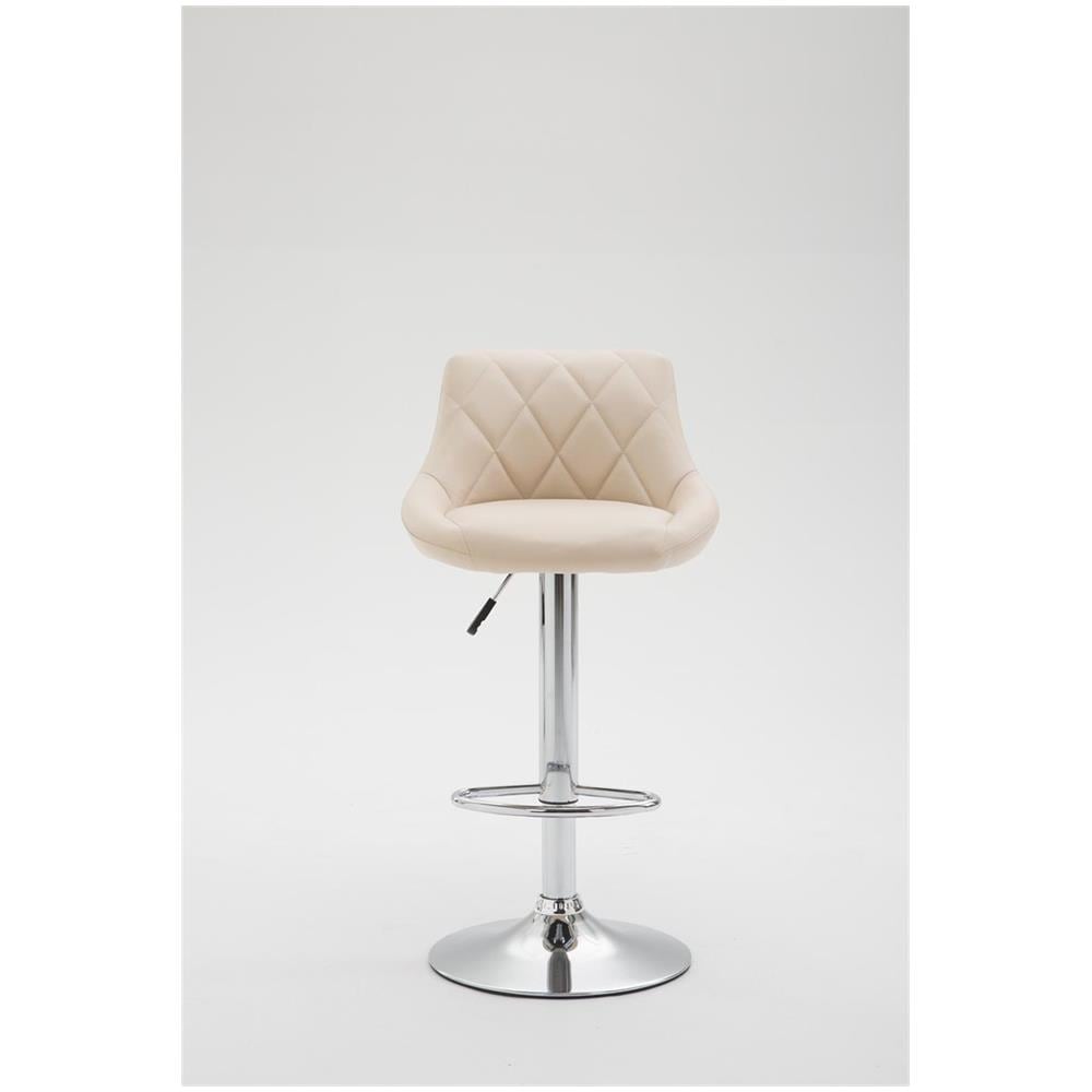 2X Sgabelli Design Lazio in Similpelle - Sedie Cucina Girevoli e Regolabili (83-104 cm) con Poggiapiedi I Sgabelli Bar Imbottiti (2 Pezzi) Crema - Foto 2