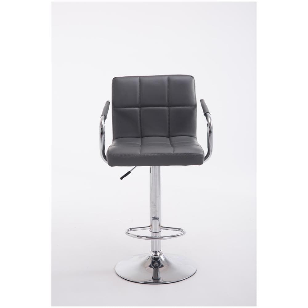 Sgabello Design Lucy V2 In Similpelle I Sedia Sgabello Con Schienale Girevole E Regolabile H 63-84 CM I Sedia Bar Con Braccioli Grigio - Foto 2