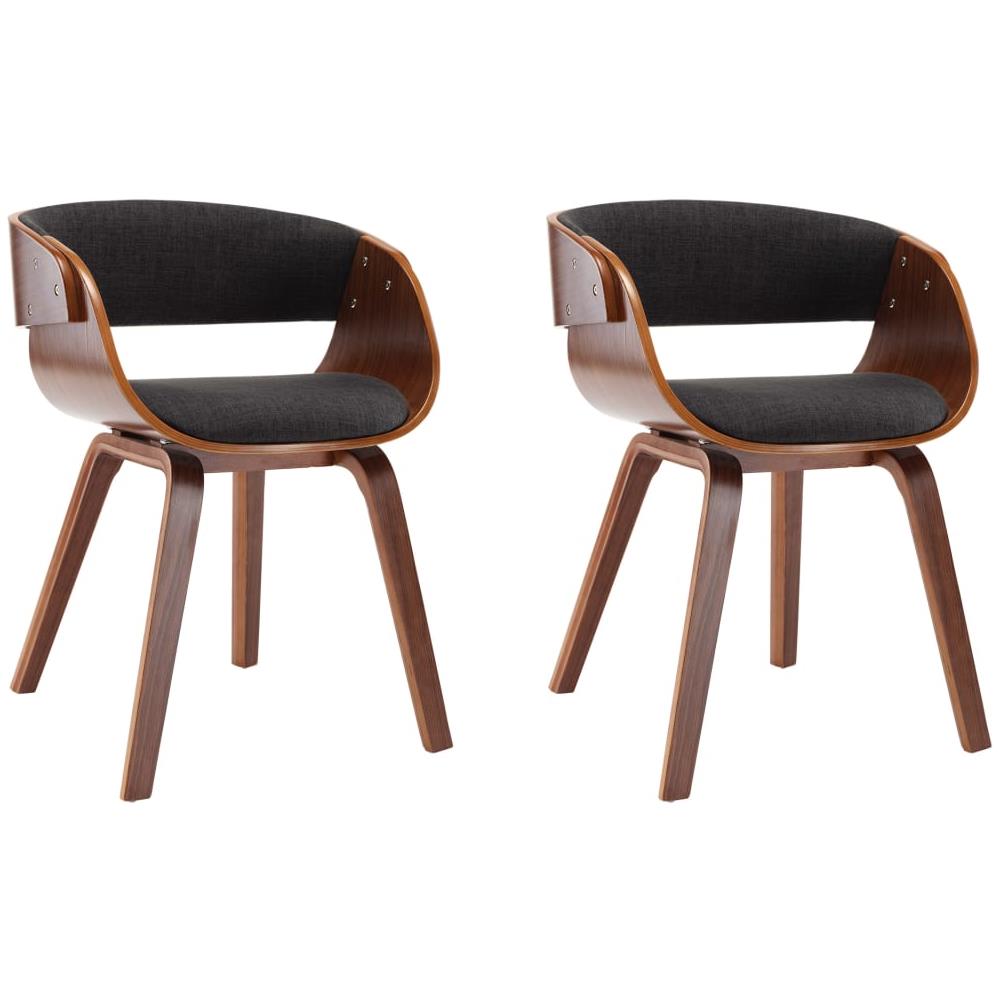 Sedie Da Pranzo 6 Pz Grigie In Legno Piegato E Tessuto - Foto 2