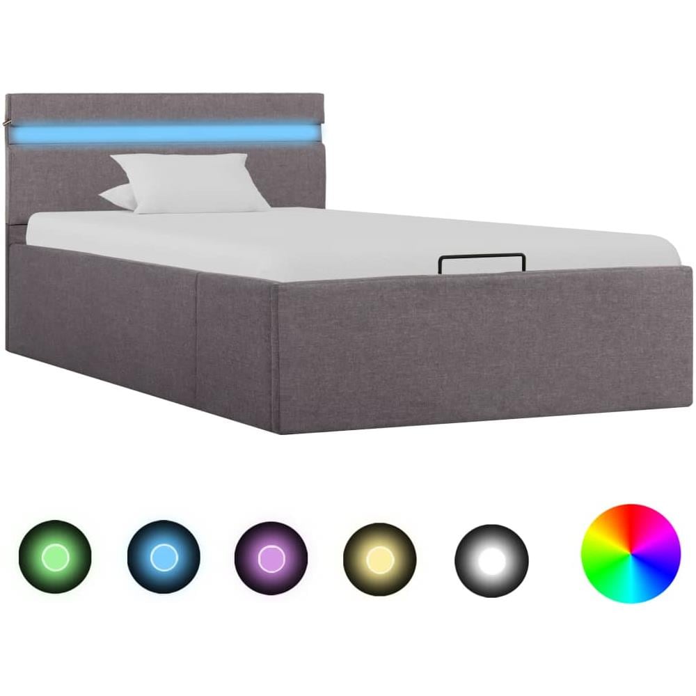 Letto Idraulico Contenitore Led Grigio Talpa Tessuto 90x200cm - Foto 1