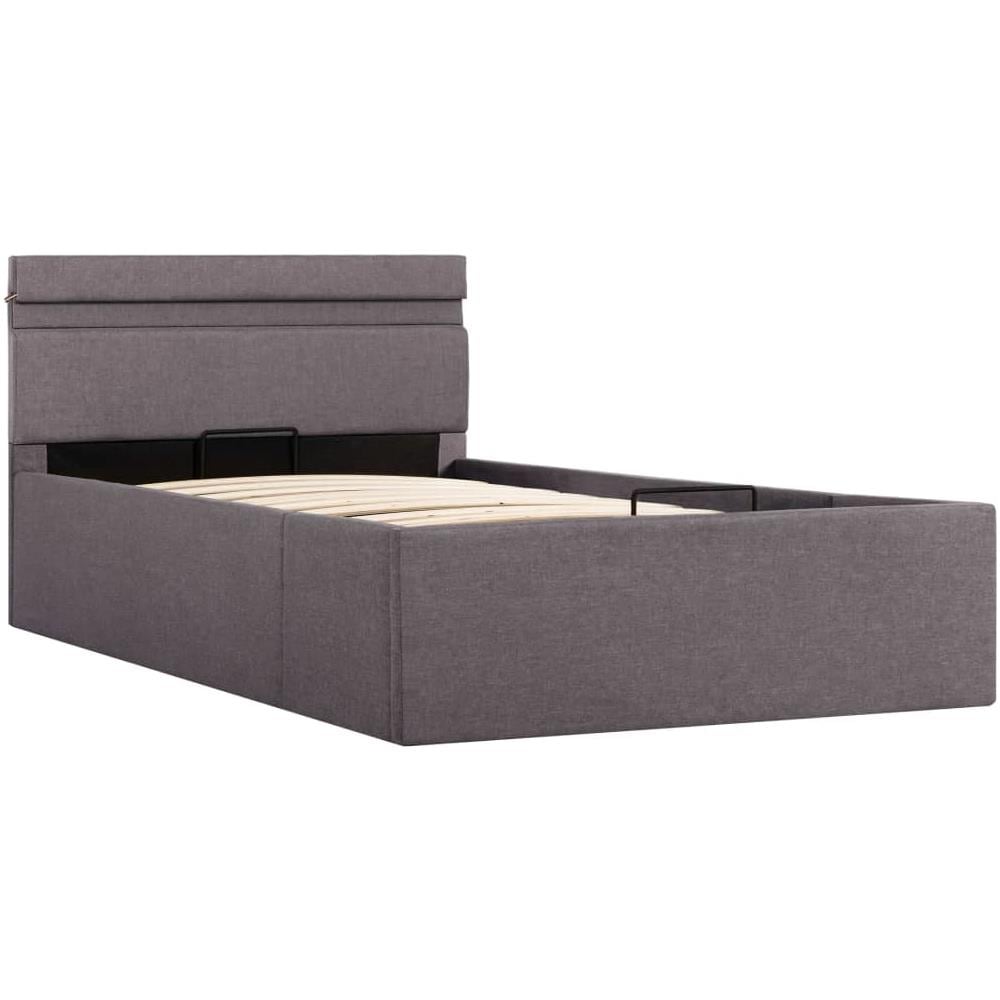 Letto Idraulico Contenitore Led Grigio Talpa Tessuto 90x200cm - Foto 2