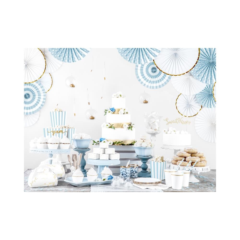 Partydeco - 3 Rosoni Bianchi Con Bordino Oro 40 32 E 23 Cm - Foto 2