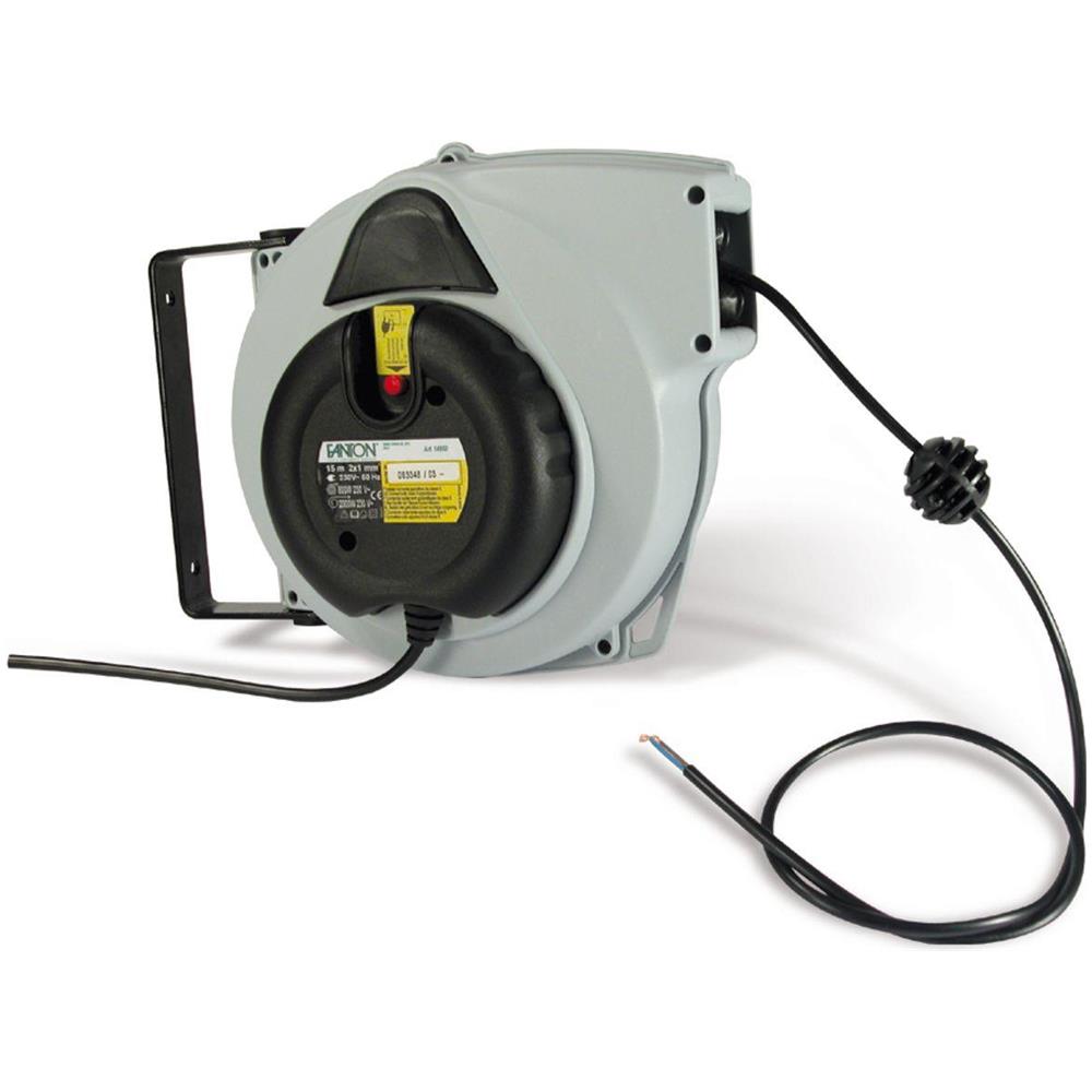 Avvolgicavo Autorientrante con Cavo da 15 m. 3G1,5 H05VV-F Senza Spina+ Disgiuntore Termico - Foto 1