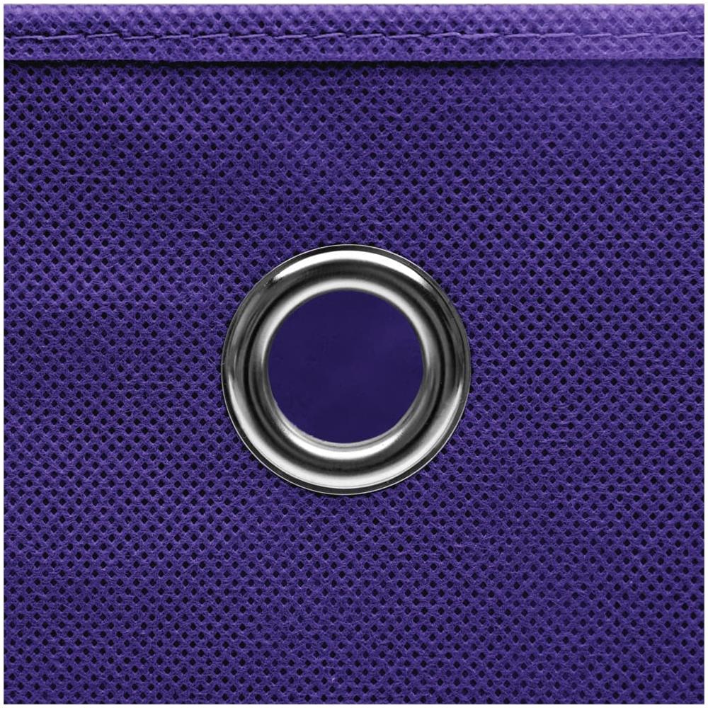 Scatole Portaoggetti con Coperchi 10pz Viola 32x32x32cm Tessuto - Foto 2