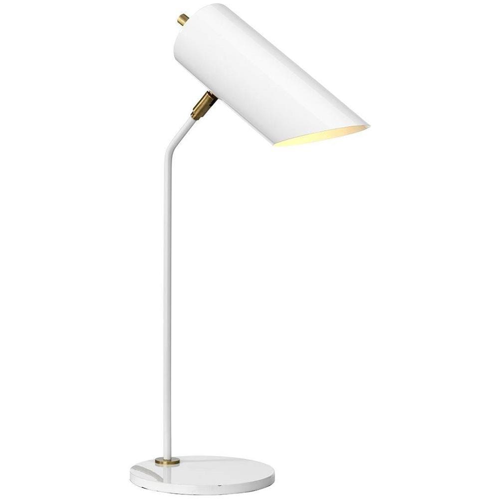 Lampada Da Tavolo A 1 Luce - Ottone Invecchiato Bianco, E27 - Foto 1