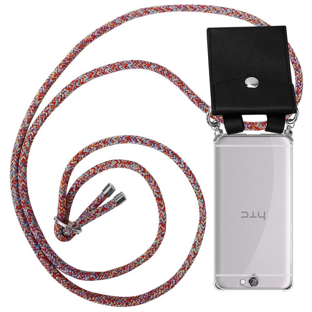 Catena Di Telefoni Cellulari Compatibile Con Htc One A9 In Colorful Parrot - Coperchio Protettivo In Silicone Con Anelli D'argento, Cinturino In Corda E Custodia Staccabile - Foto 1