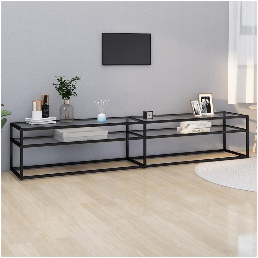 Mobile Porta Tv Trasparente 220x40x40,5 Cm In Vetro Temperato - Foto 1