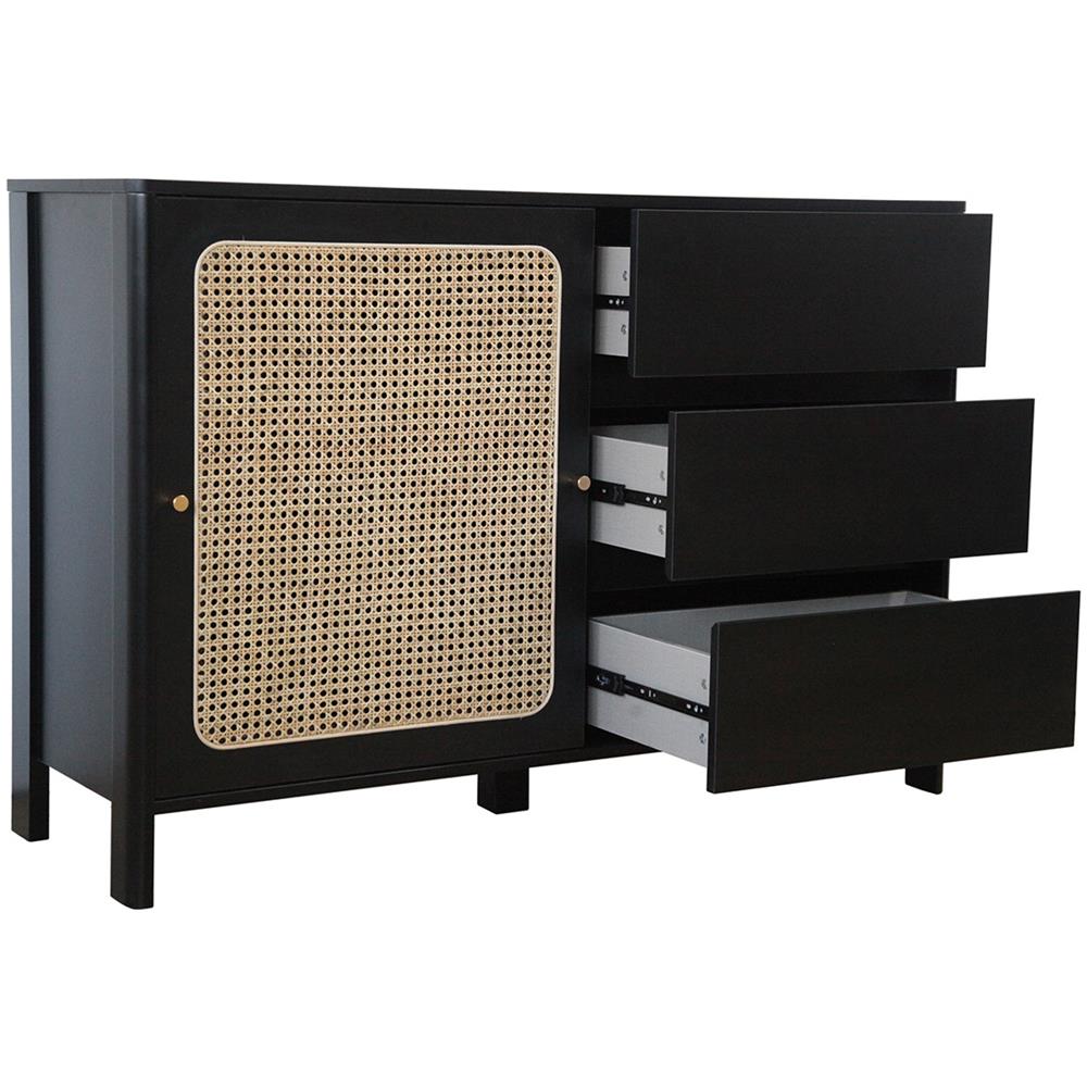 Credenza In Legno Nero E Canna Bali - Foto 2