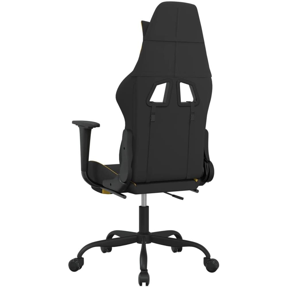 Sedia Da Gaming Con Poggiapiedi Nero E Giallo In Tessuto - Foto 2