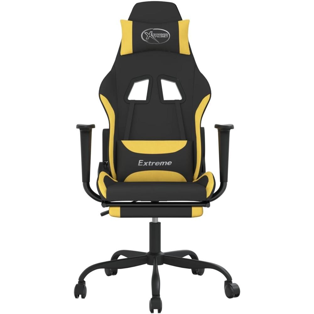 Sedia Da Gaming Con Poggiapiedi Nero E Giallo In Tessuto - Foto 10