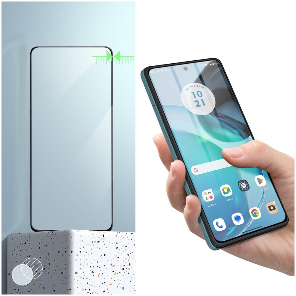 Vetro Temperato 9h Per Motorola Moto G72 Protezione Totale Bordo Nero - Foto 2