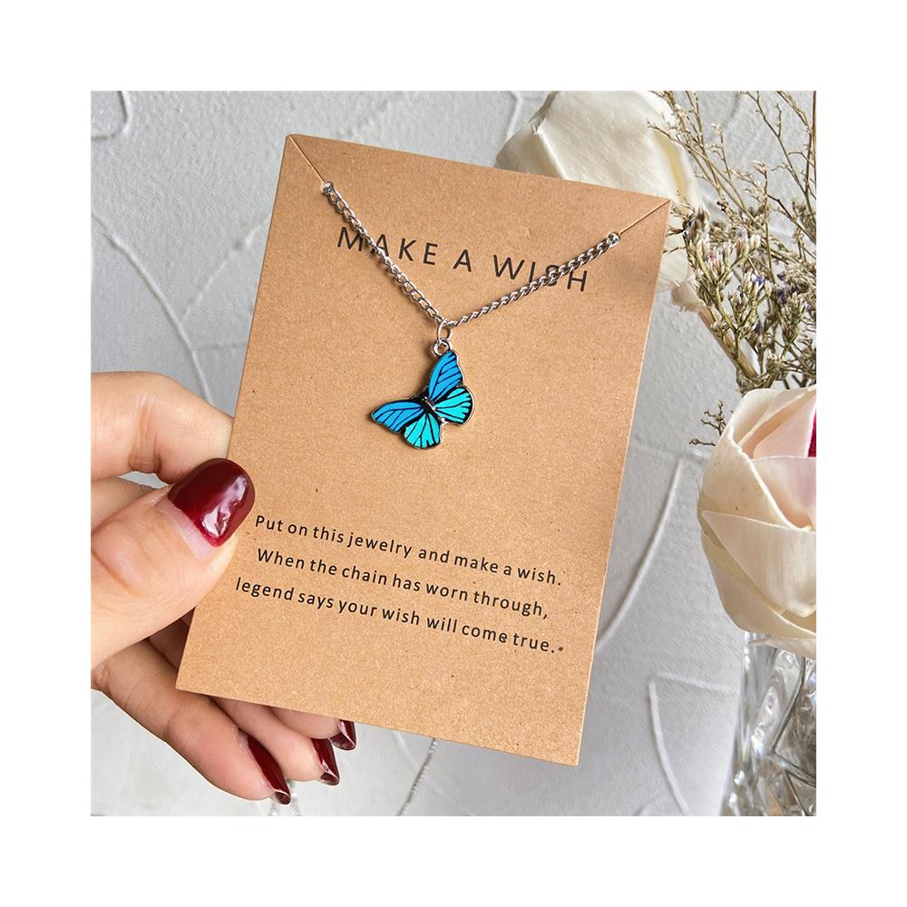 Collana Con Pendente A Farfalla Multicolor - Foto 3