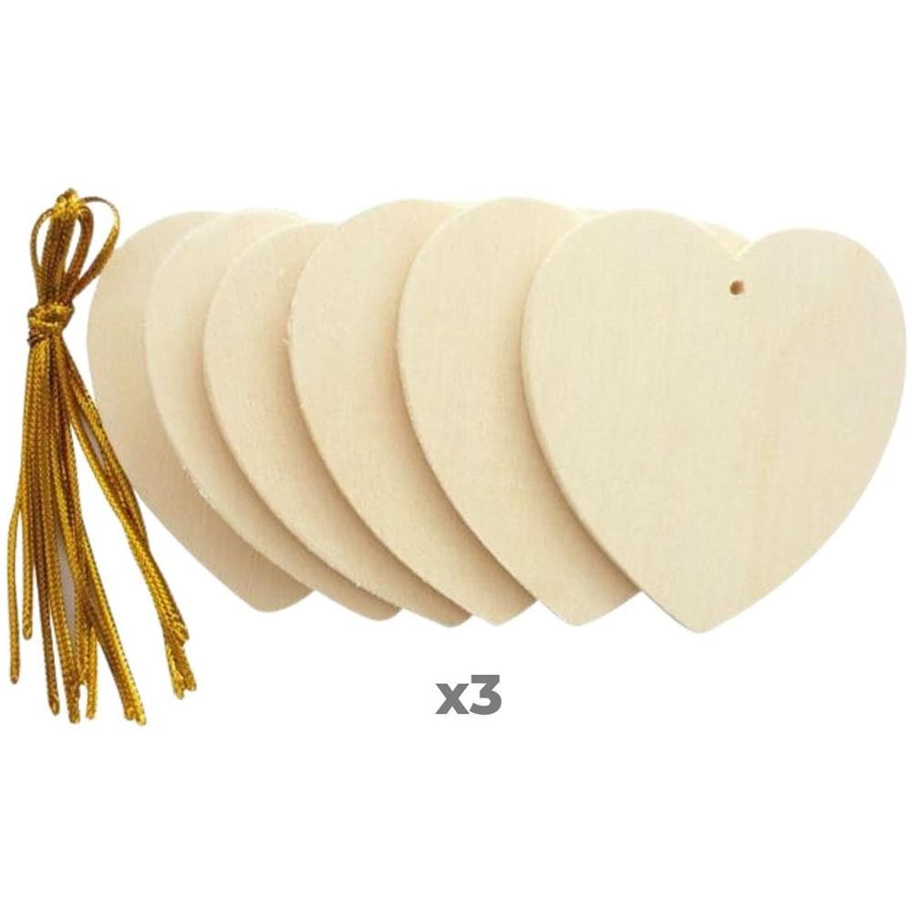 24 Cuori In Legno Da Appendere 6 Cm - Foto 1
