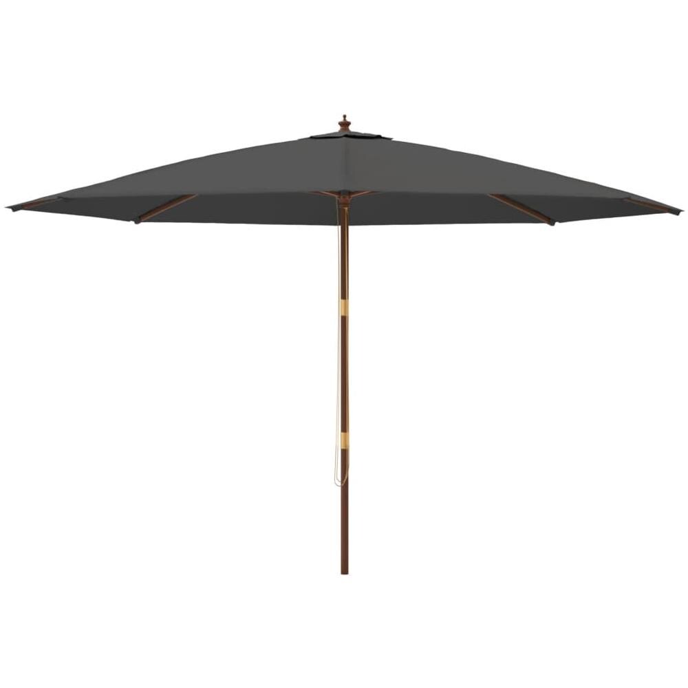 Ombrellone Da Giardino Con Palo In Legno Antracite 400x273 Cm - Foto 3