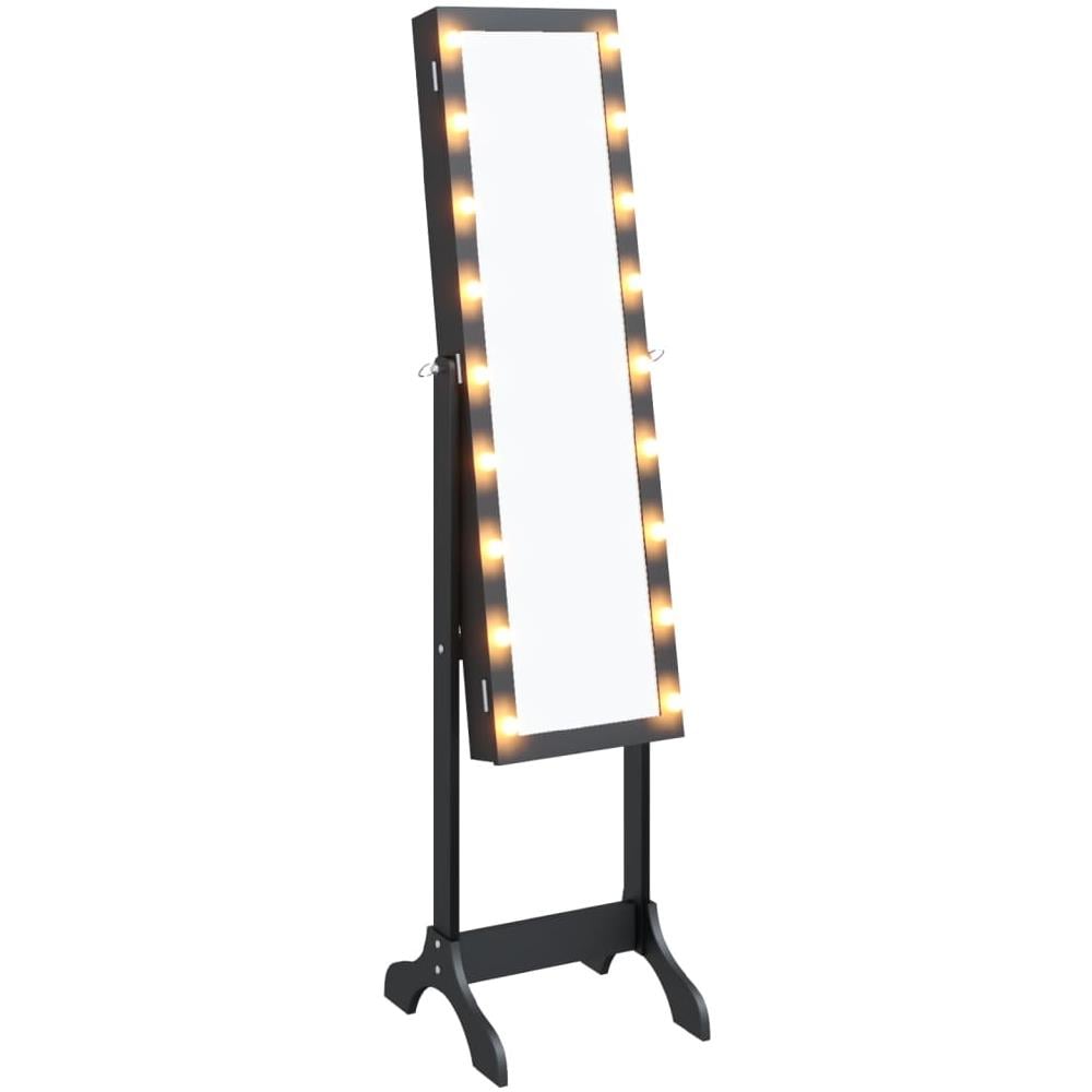 Specchio Autoportante Con Led Nero 34x37x146 Cm - Foto 2