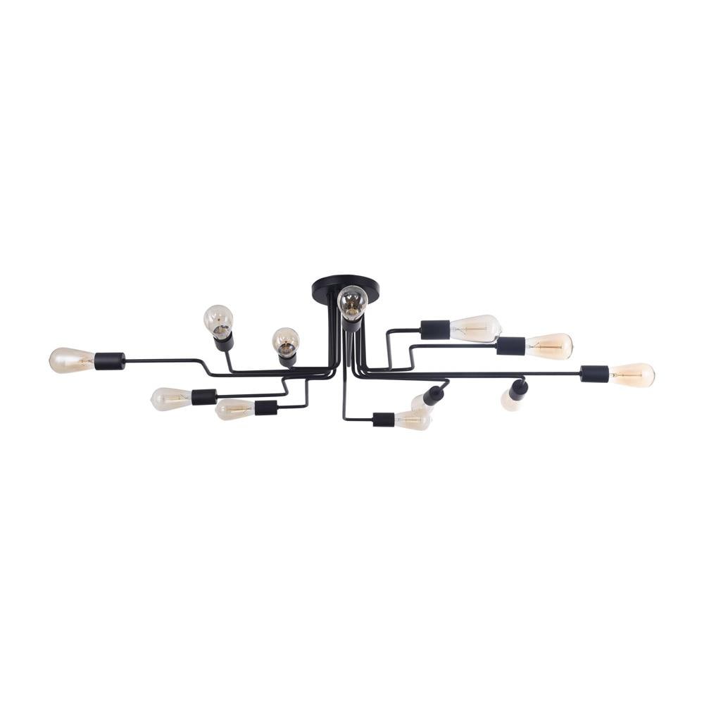 Plafoniera Moderna Gilbert Metallo Nero 12 Luci - Foto 1