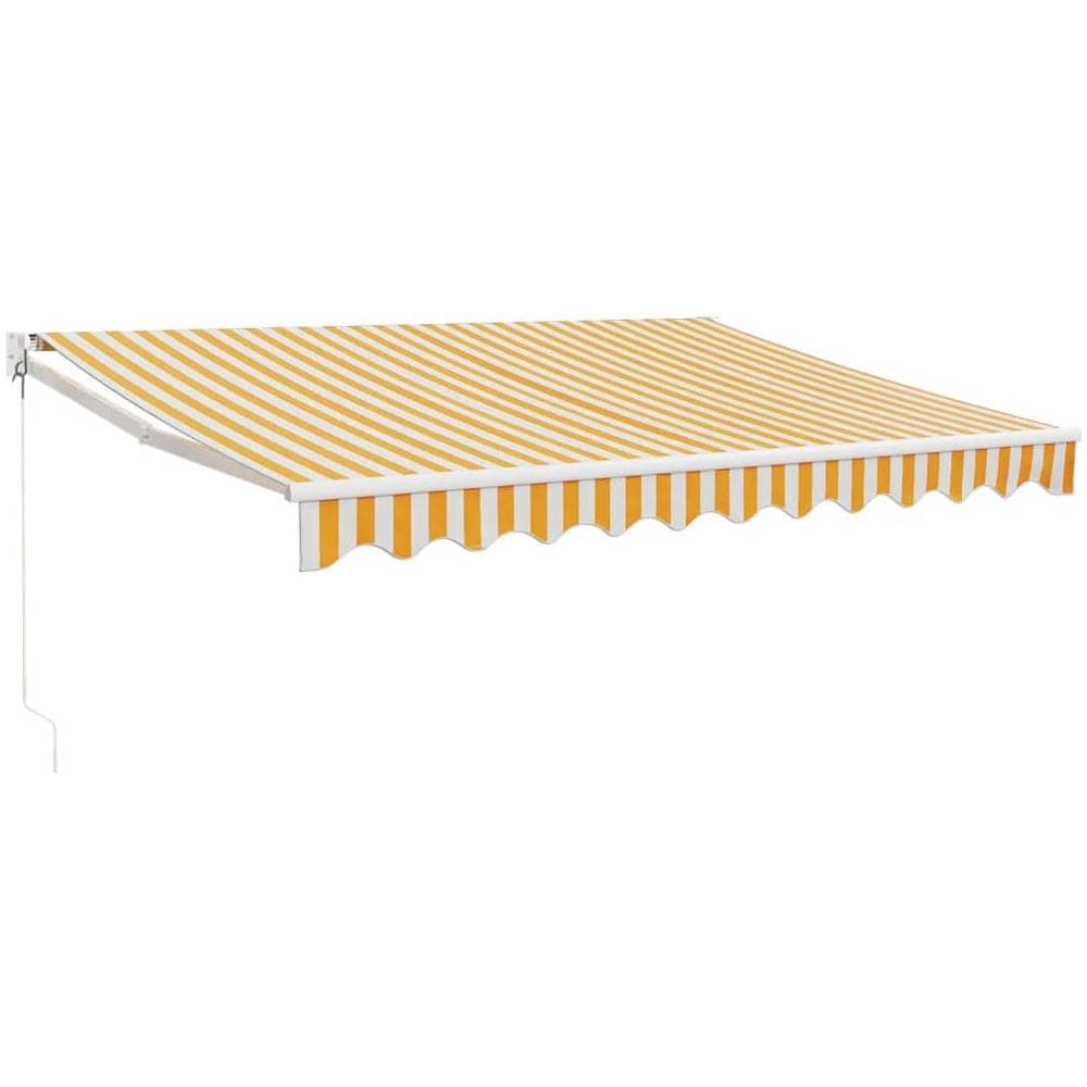 Tenda Retrattile Gialla E Bianca 3,5x2,5 M Tessuto E Alluminio - Foto 1