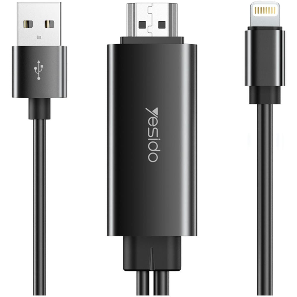 Cavo Da Lightning A Hdmi 1080p + Interfaccia Di Ricarica Usb 1,8 M Nero - Foto 1