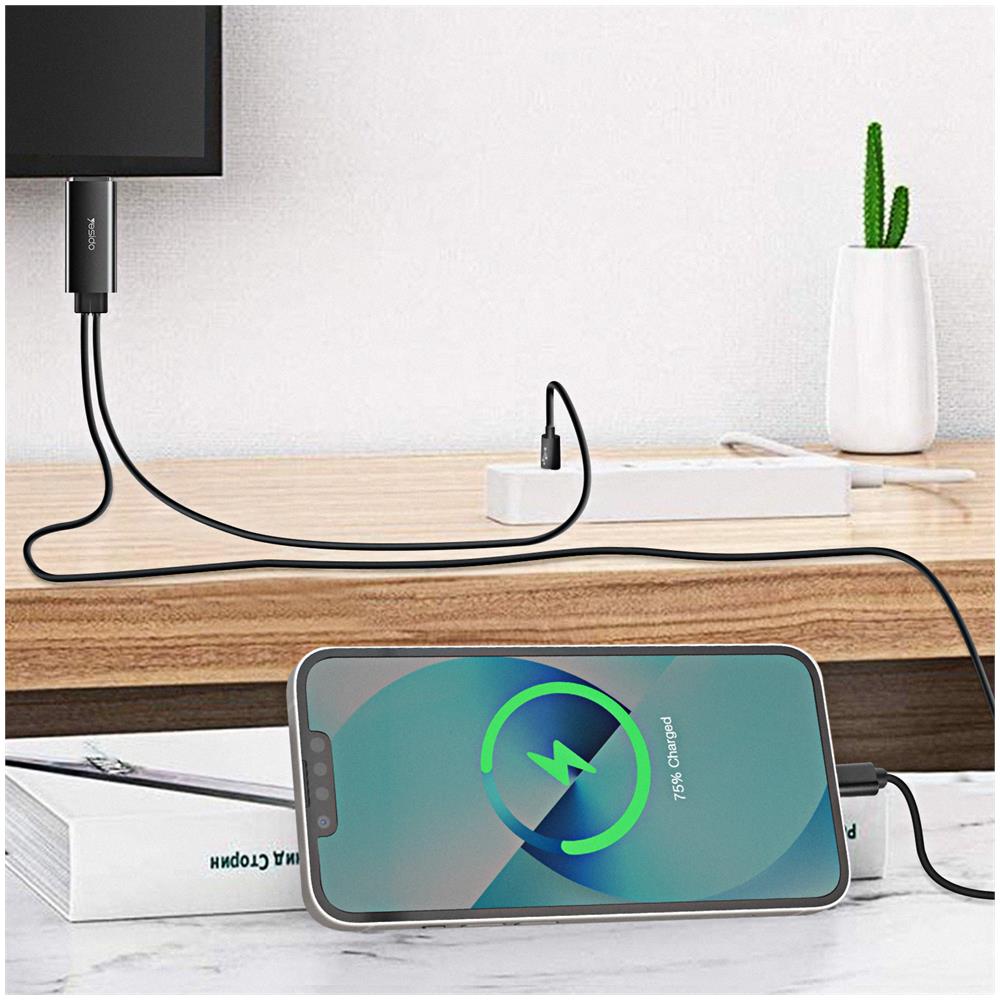 Cavo Da Lightning A Hdmi 1080p + Interfaccia Di Ricarica Usb 1,8 M Nero - Foto 5