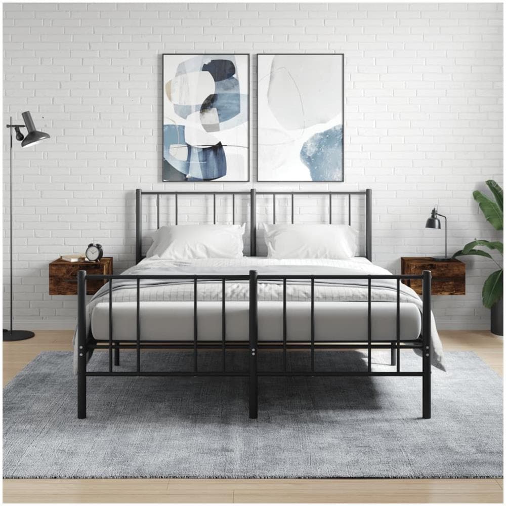 Comodini A Muro 2 Pz Rovere Fumo 35x35x20 Cm - Foto 1