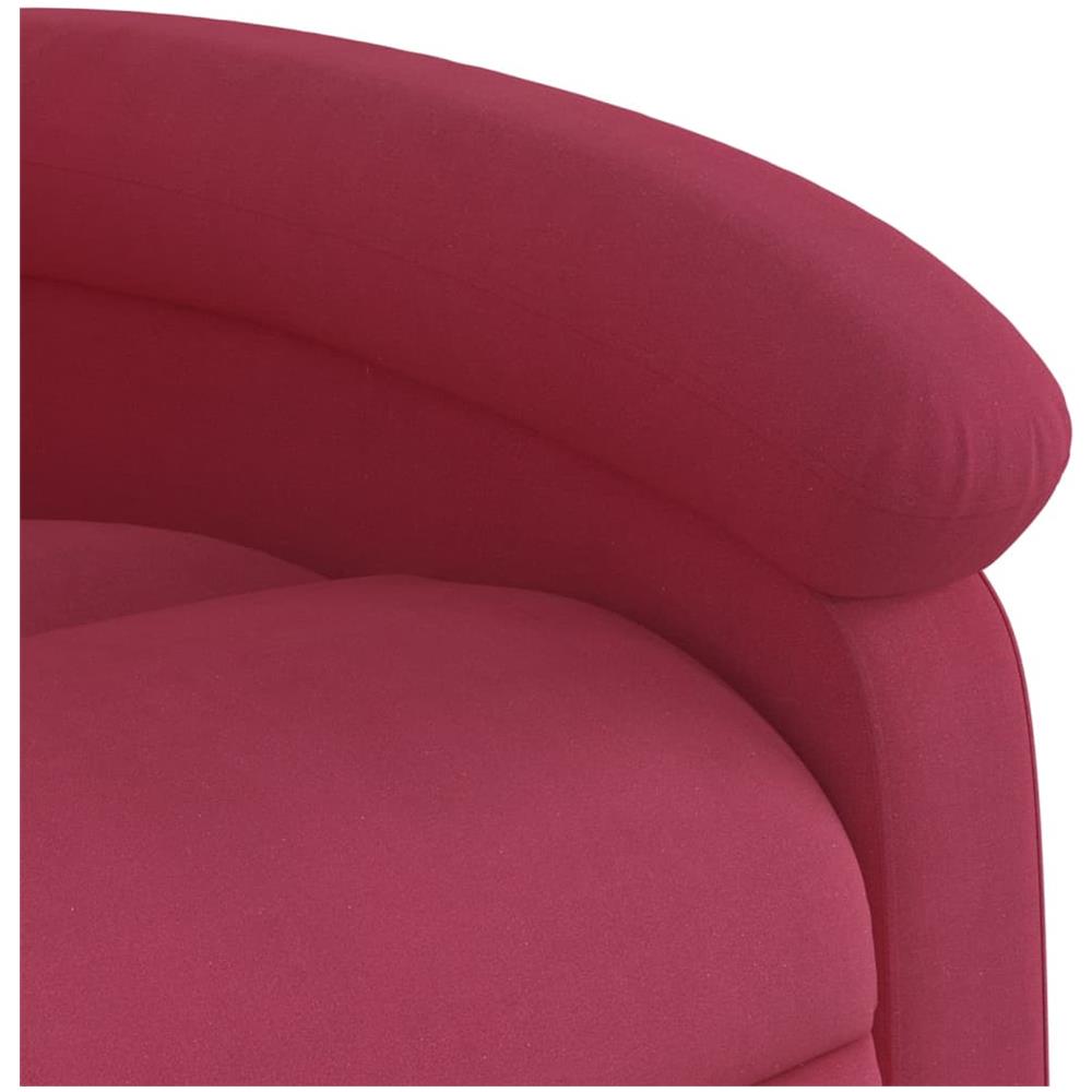 Poltrona Massaggiante Reclinabile Rosso Vino In Velluto - Foto 9