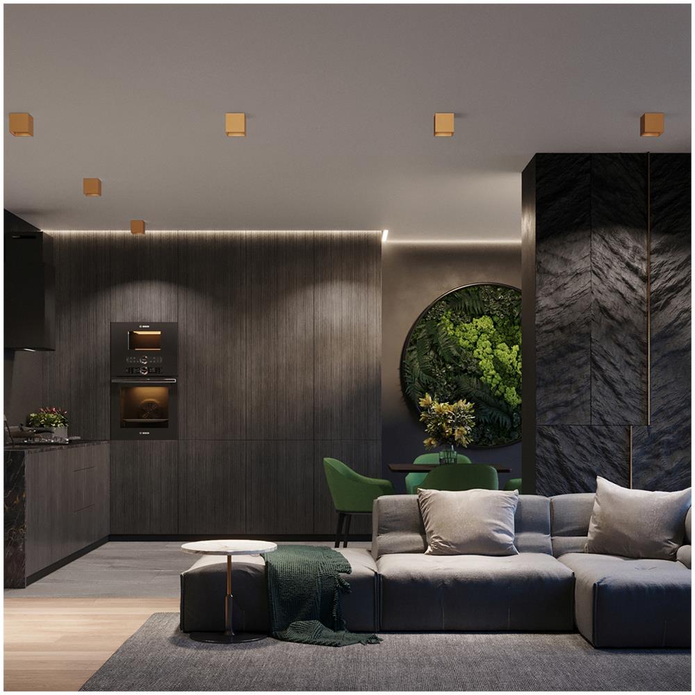 Lampada Da Parete Quad 1 Oro Sl. 1183 - Minimalista Lampada Da Parete D'oro 10x10x12.5 Cm - Foto 1