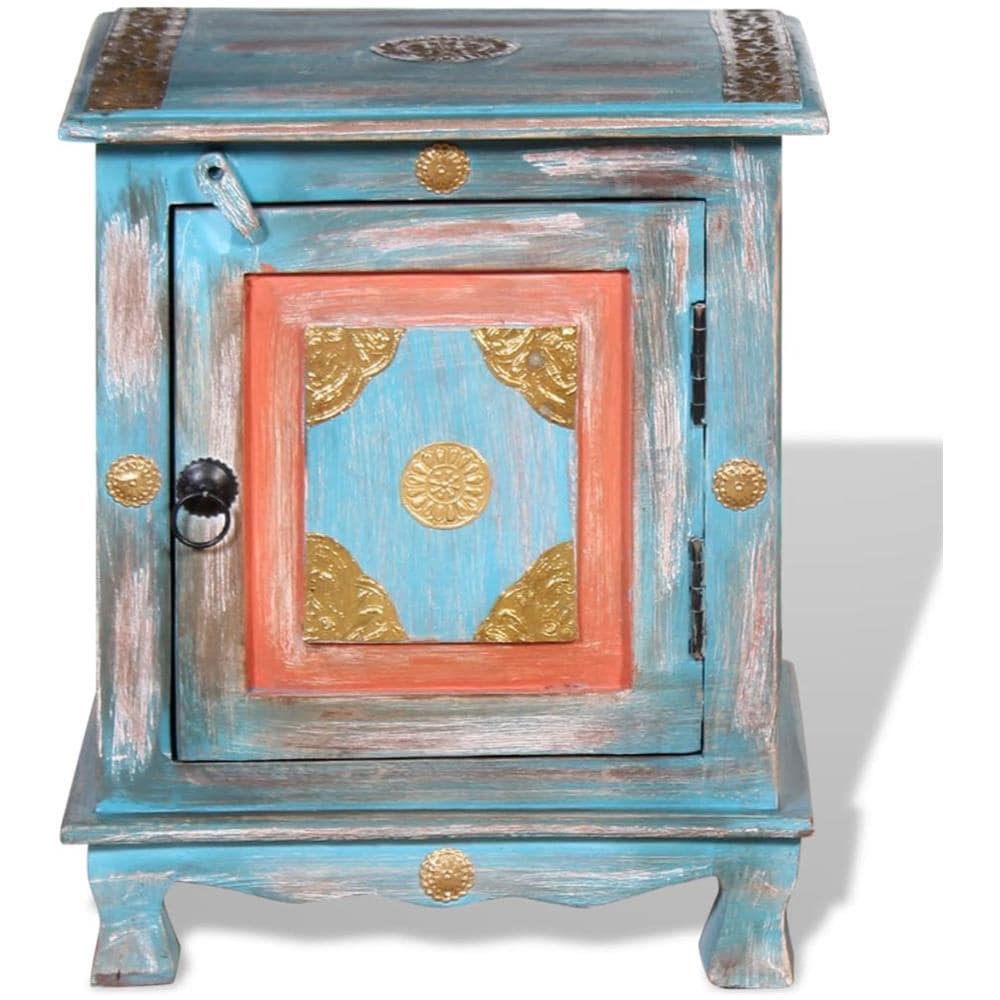 Comodino In Legno Massello Di Mango Blu - Foto 7