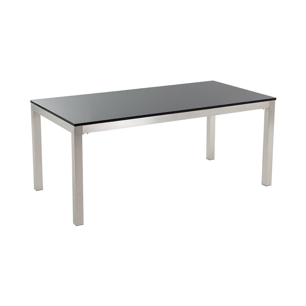 Tavolo Da Giardino In Acciaio E Lastra Di Basalto Nero Lucido Grosseto - Foto 1