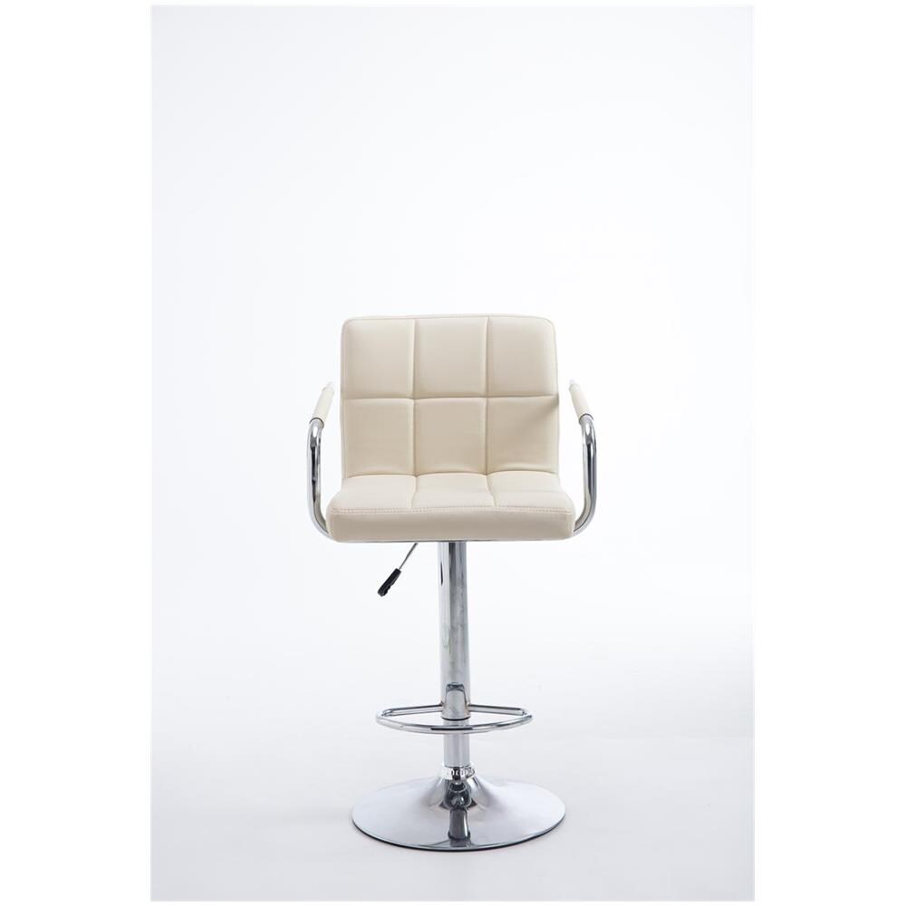 Sgabello Design Lucy V2 In Similpelle I Sedia Sgabello Con Schienale Girevole E Regolabile H 63-84 CM I Sedia Bar Con Braccioli Crema - Foto 2