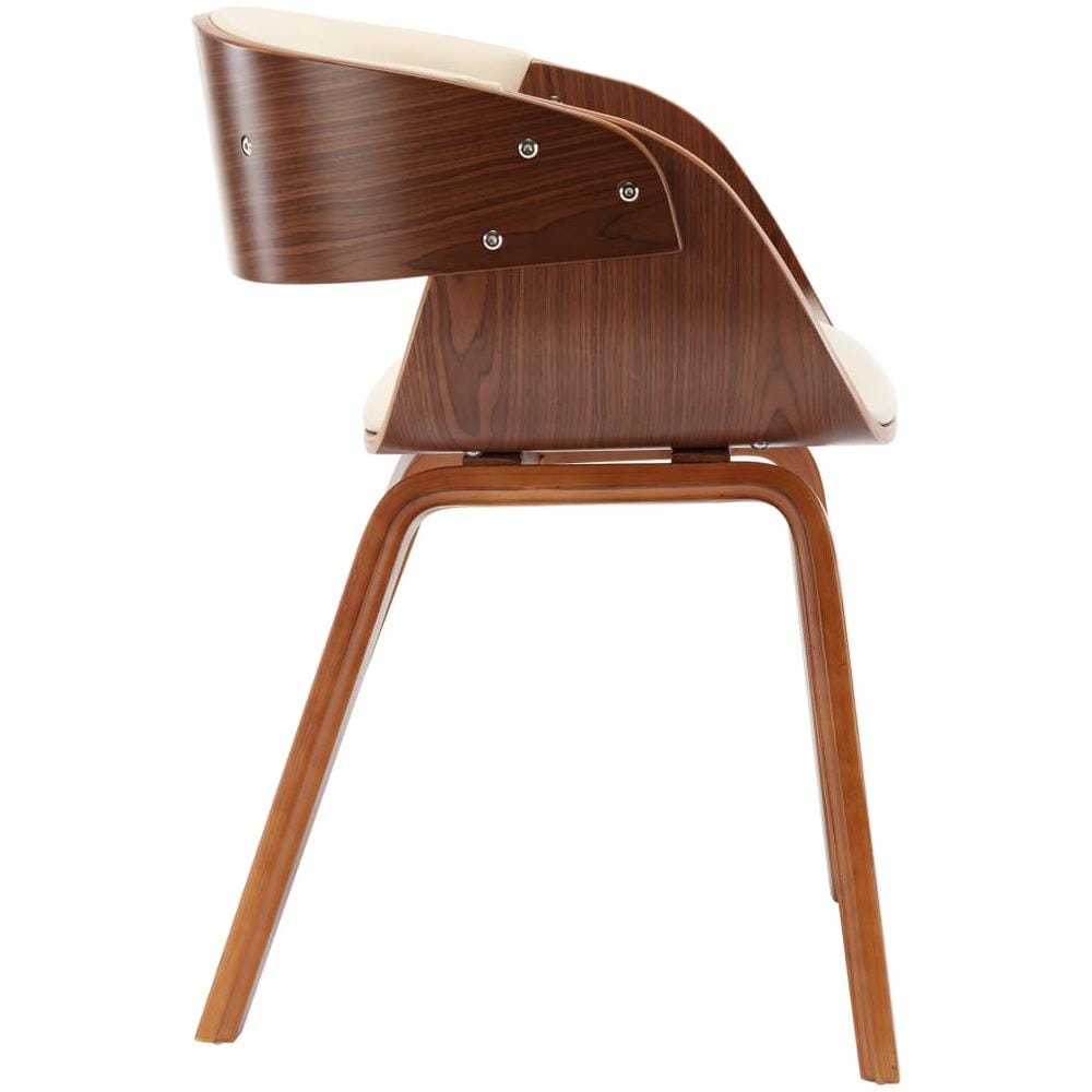 Sedie Da Pranzo 6 Pz Crema In Legno Piegato E Similpelle - Foto 7