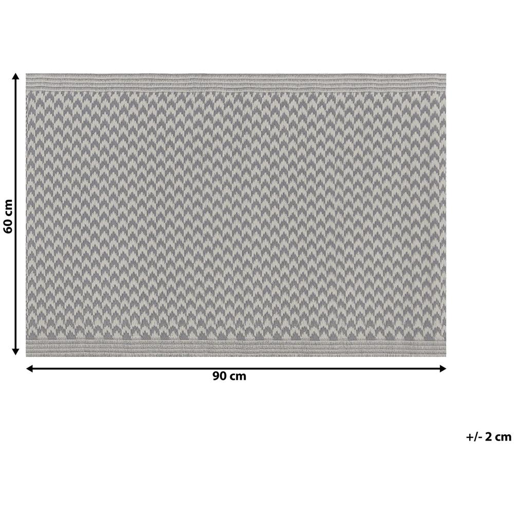 Tappeto Da Esterno Grigio 60 X 90 Cm Con Motivo A Zig Zag Mango - Foto 2