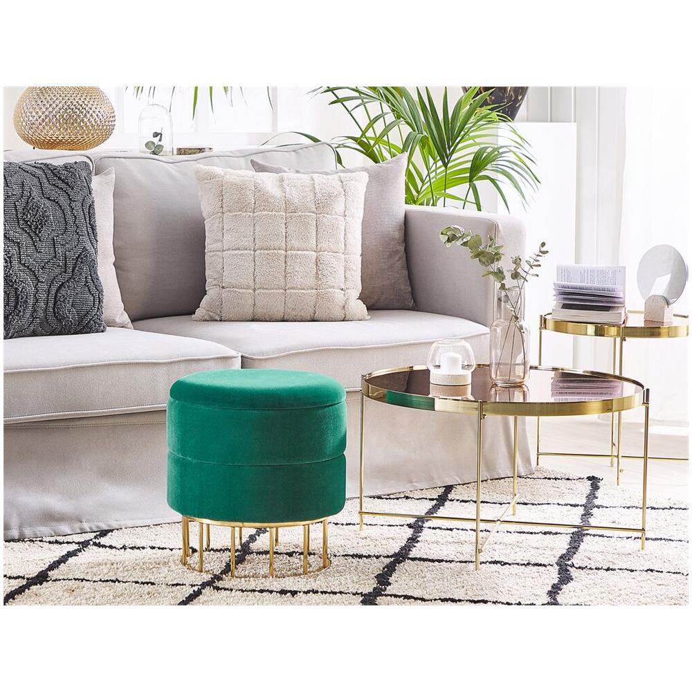 Pouf Contenitore Verde Scuro Elgin - Foto 2