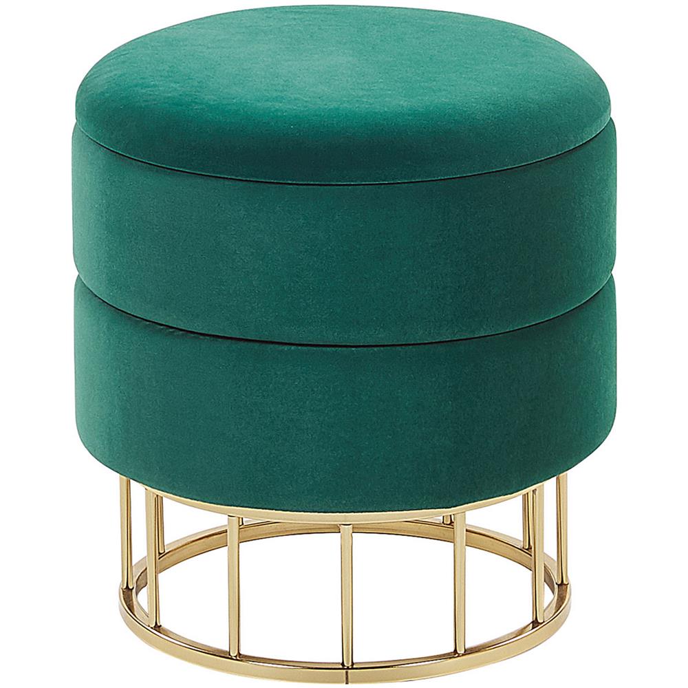 Pouf Contenitore Verde Scuro Elgin - Foto 1