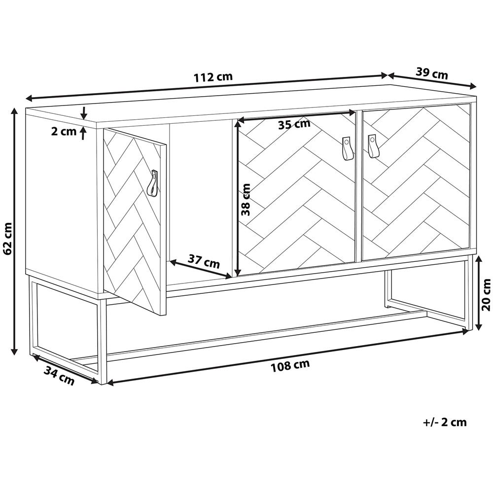 Credenza A 3 Ante In Legno Scuro E Bianco Nueva - Foto 2