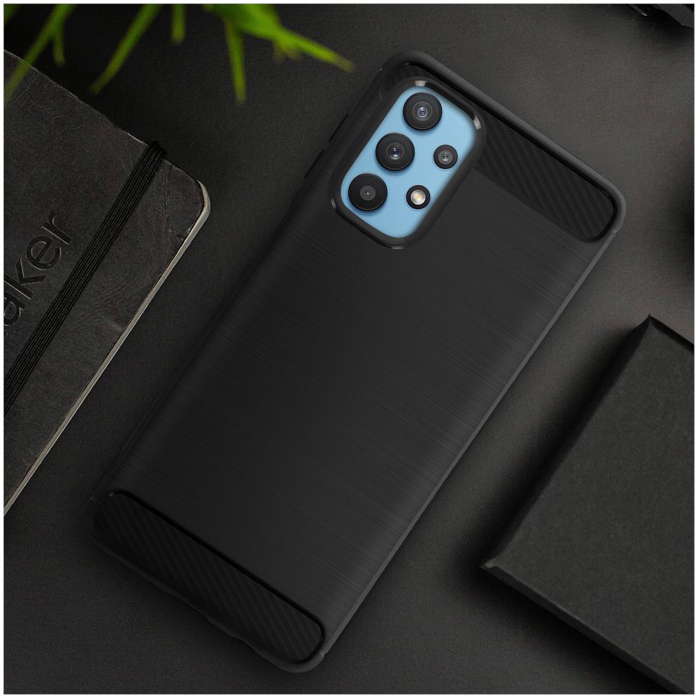 Cover Flessibile Samsung Galaxy A32 5g Effetto Levigato E Carbonio Nera - Foto 5