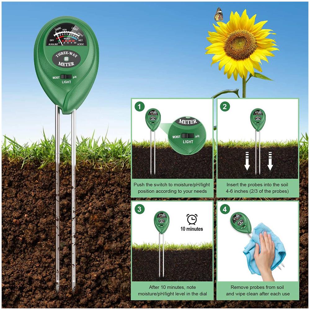 Misuratore Del Suolo 3 In 1 Per Luce Umidità Valore Ph - Foto 24