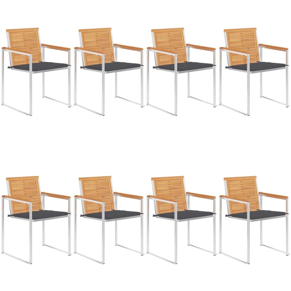 Sedie Da Giardino Con Cuscini 8 Pz In Legno Massello Di Teak - Foto 1