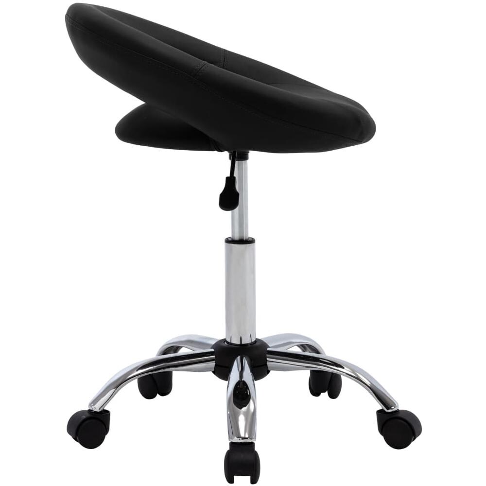 Sedia Da Pranzo Girevole Nera In Similpelle - Foto 3