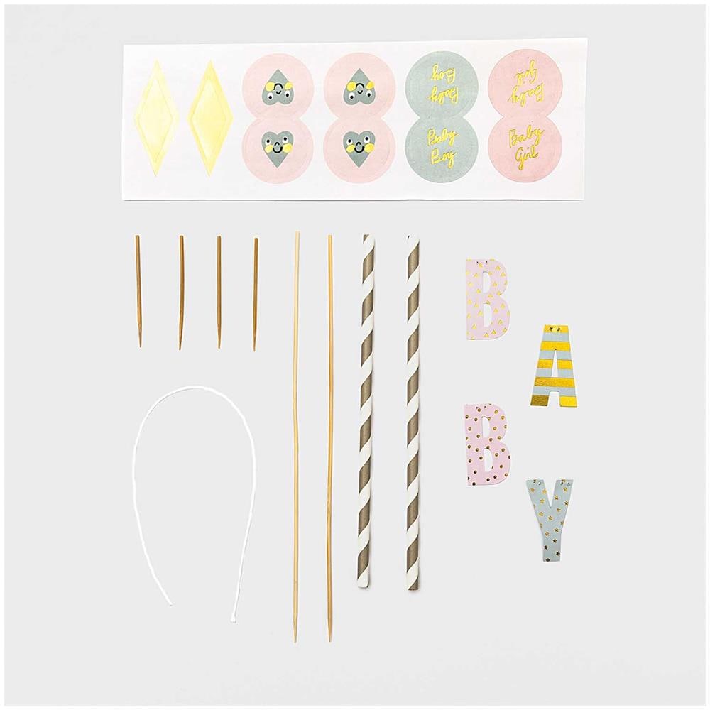 Decorazioni Per Torte - Baby Shower - Ghirlanda, Plettri Di Legno - Foto 1