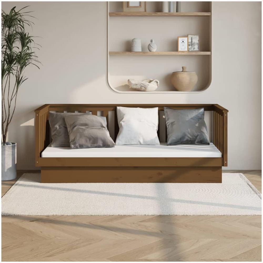 Dormeuse Marrone Miele 75x190 Cm In Legno Massello Di Pino - Foto 1