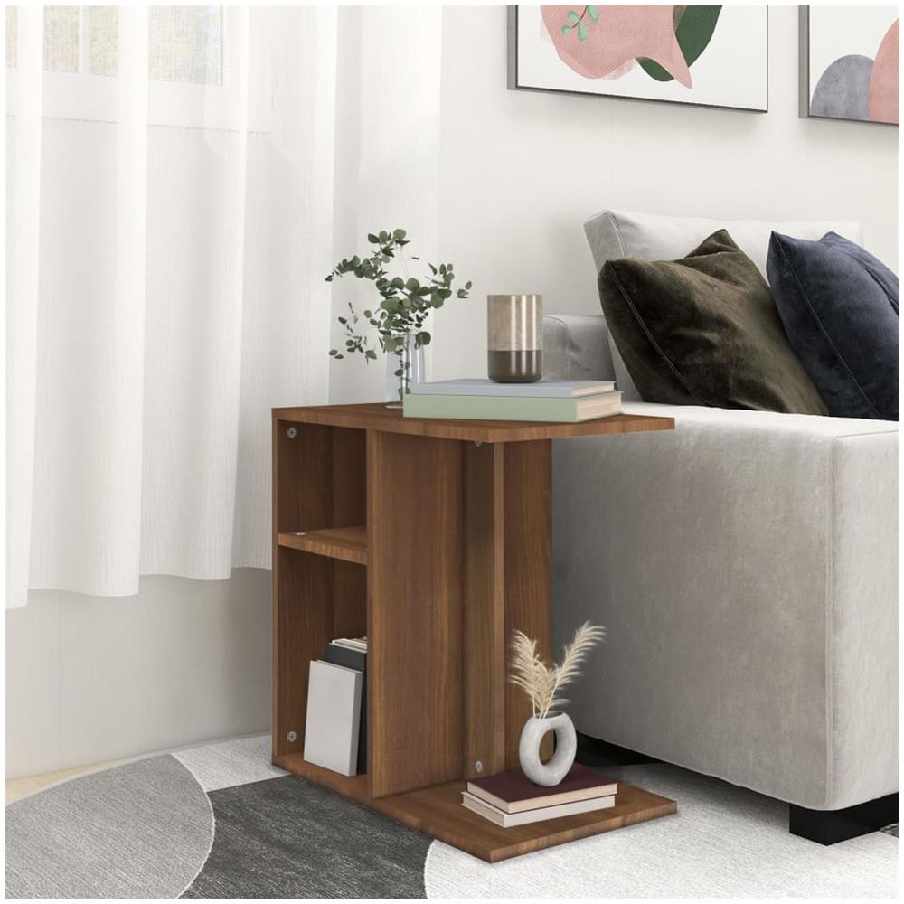 Tavolino Da Salotto Rovere Marrone 50x30x50cm Legno Multistrato - Foto 1