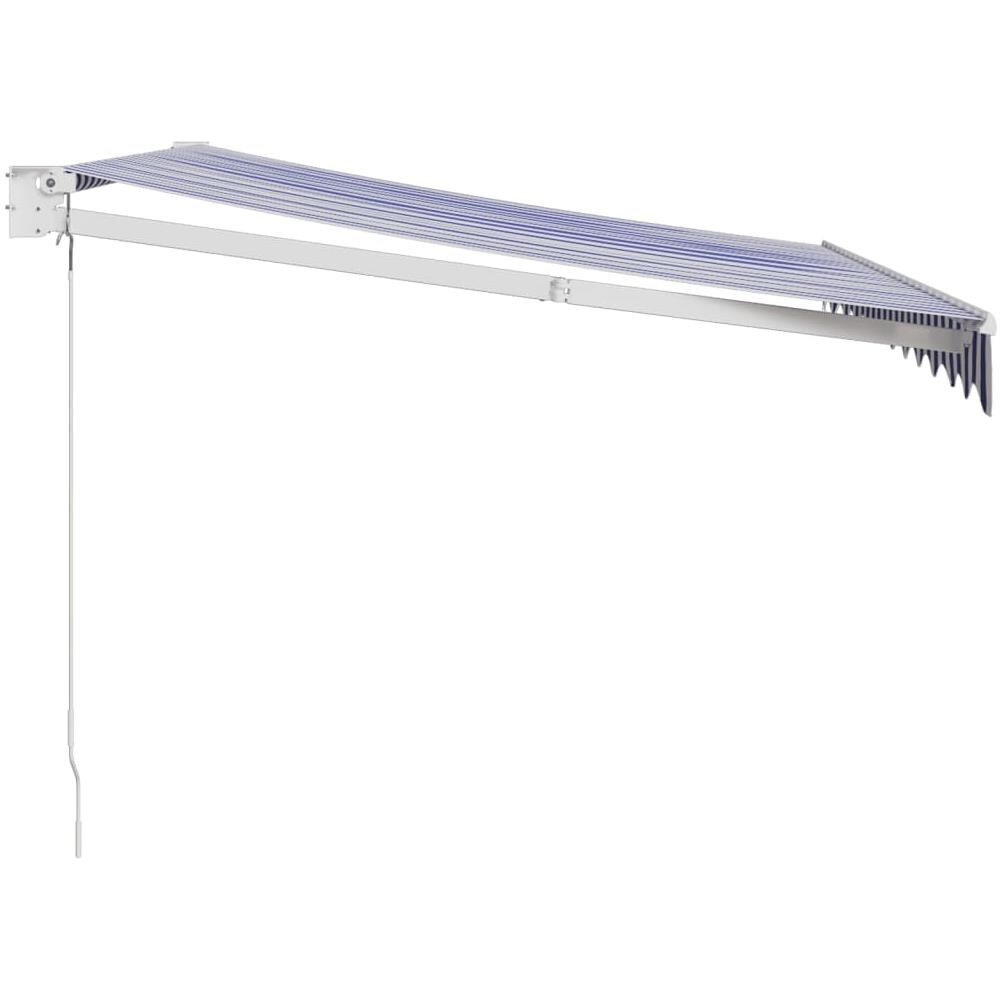 Tenda Sole Retrattile Blu E Bianca 3x2,5 M Tessuto E Alluminio - Foto 7
