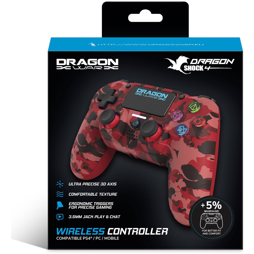 Mizar Bt - Controllore Wireless Rosso Mimetico Per Ps4, Pc E Cellulari - Foto 2