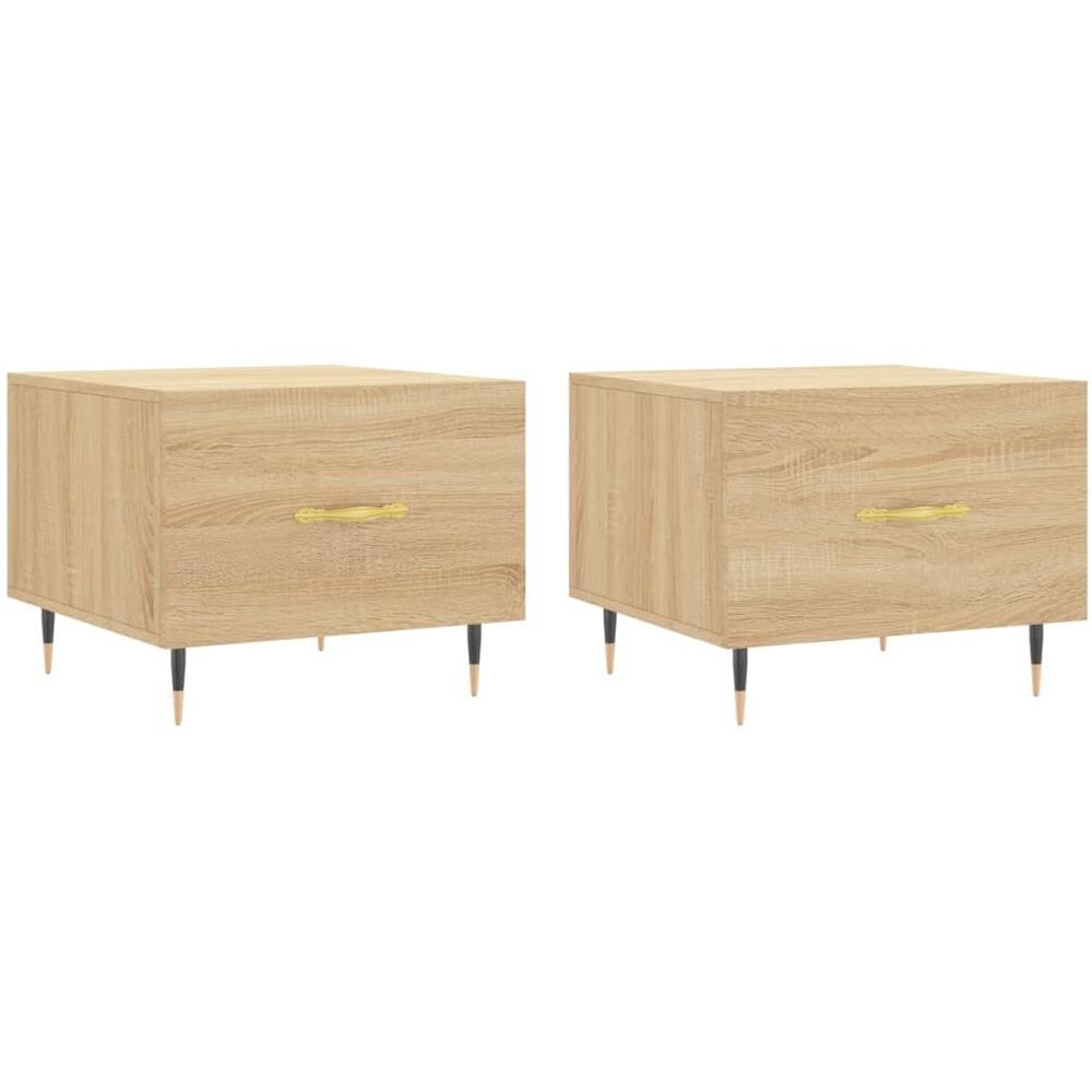 Tavolini Salotto 2pz Rovere Sonoma 50x50x40cm Legno Multistrato - Foto 2