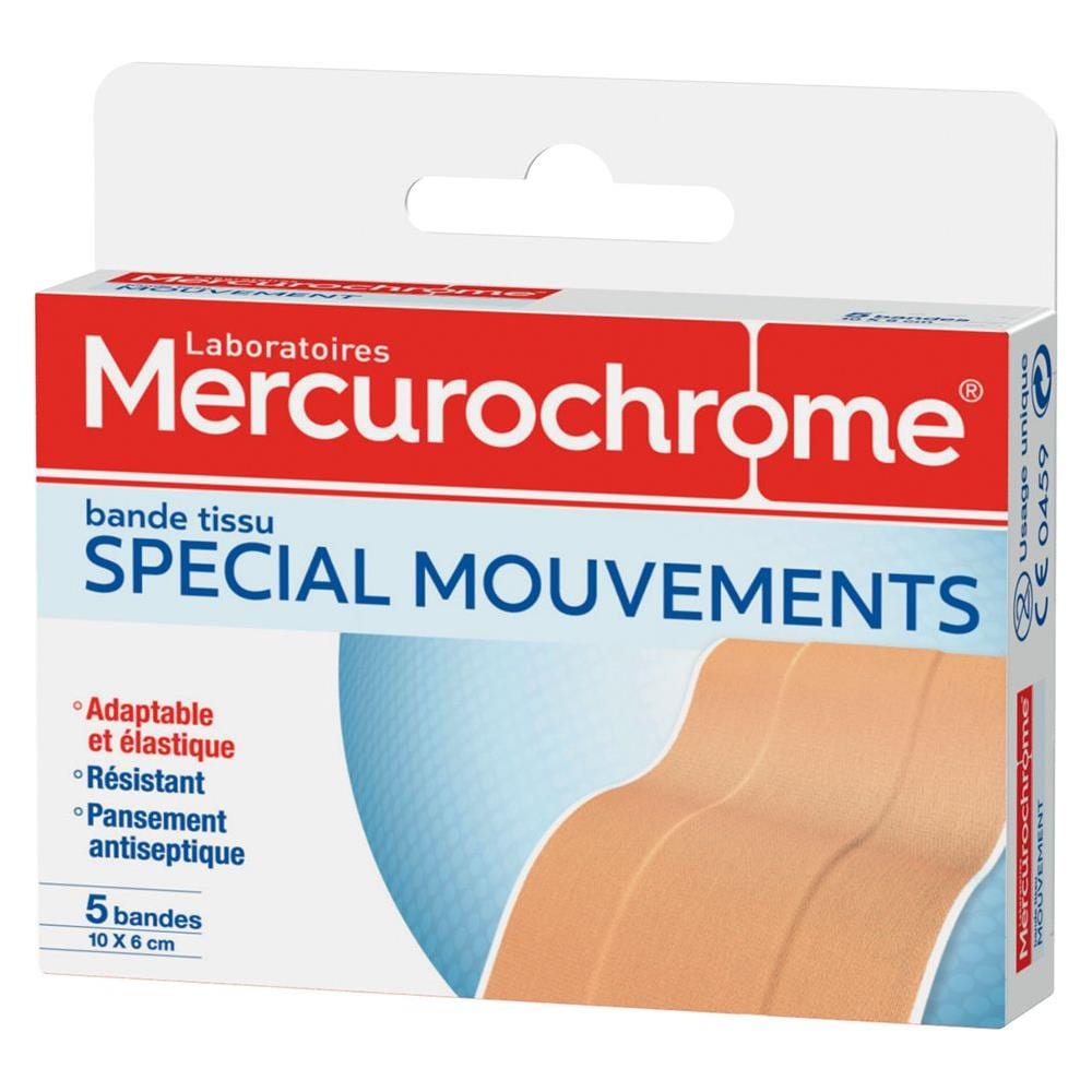 Striscia Di Tessuto Speciale Movimenti 10x6 Cm 5 Bande Mercurocromo - Foto 1