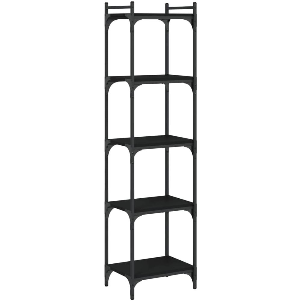 Libreria A 5 Ripiani Nera 40x30x154 Cm In Legno Multistrato - Foto 2